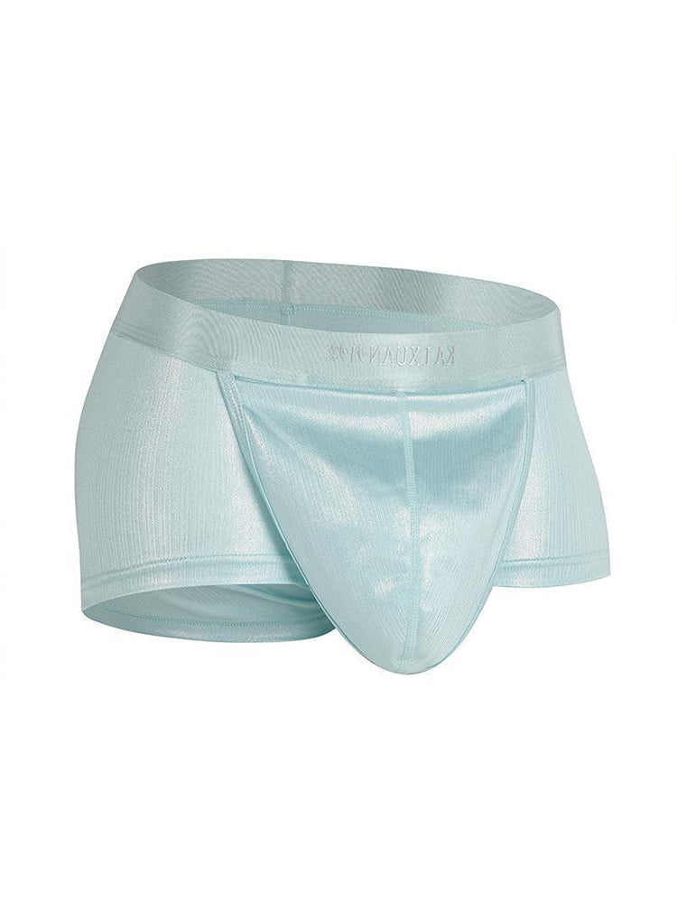 Men's Metallic Glossy Big Pouch Boxer with Fly