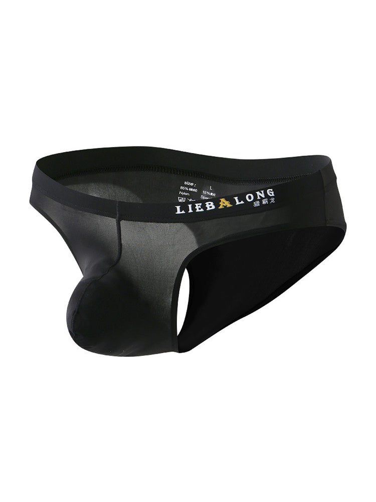 4 Pack Men's Ice Silk Low-Rise Big Pouch Sexy Comfortable Bikini