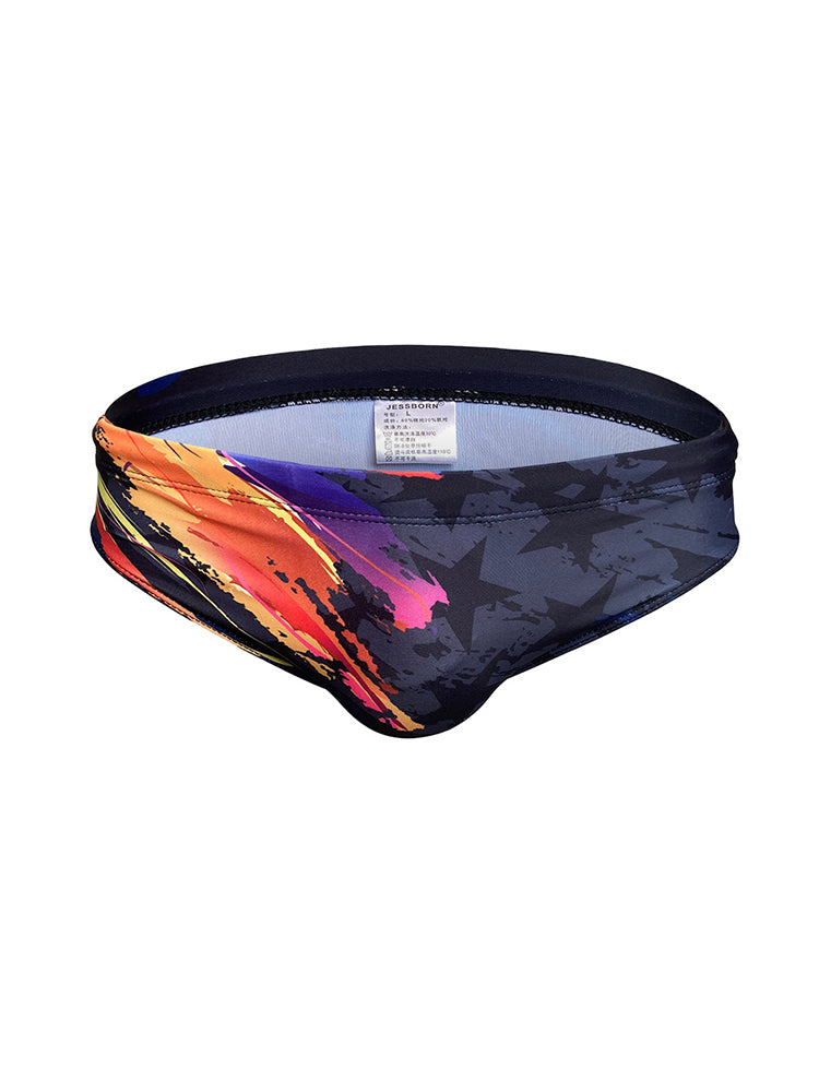 Men's Youth Training Fashion Print Swim Brief