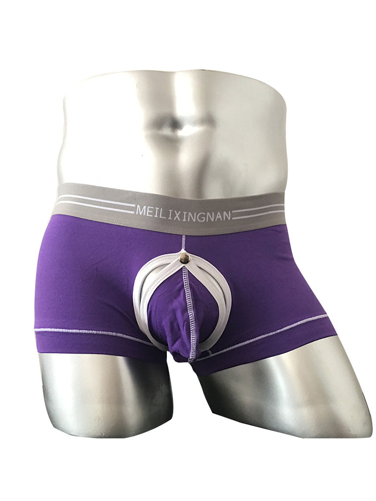 2 Pack Men's Detachable Pouch Breathable Boxer Briefs