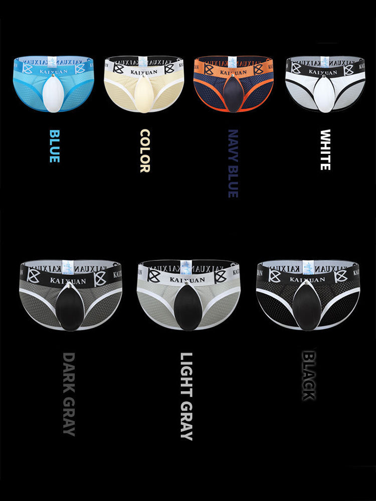 2 Pack Men's Sexy Mesh Front Opening Sponge Coaster Briefs