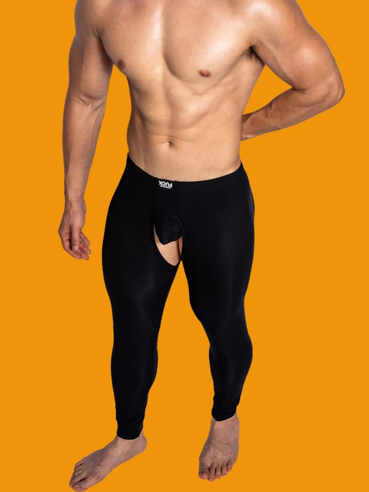Men's Low-Rise Split Hollow Base Layer Breathable Tights