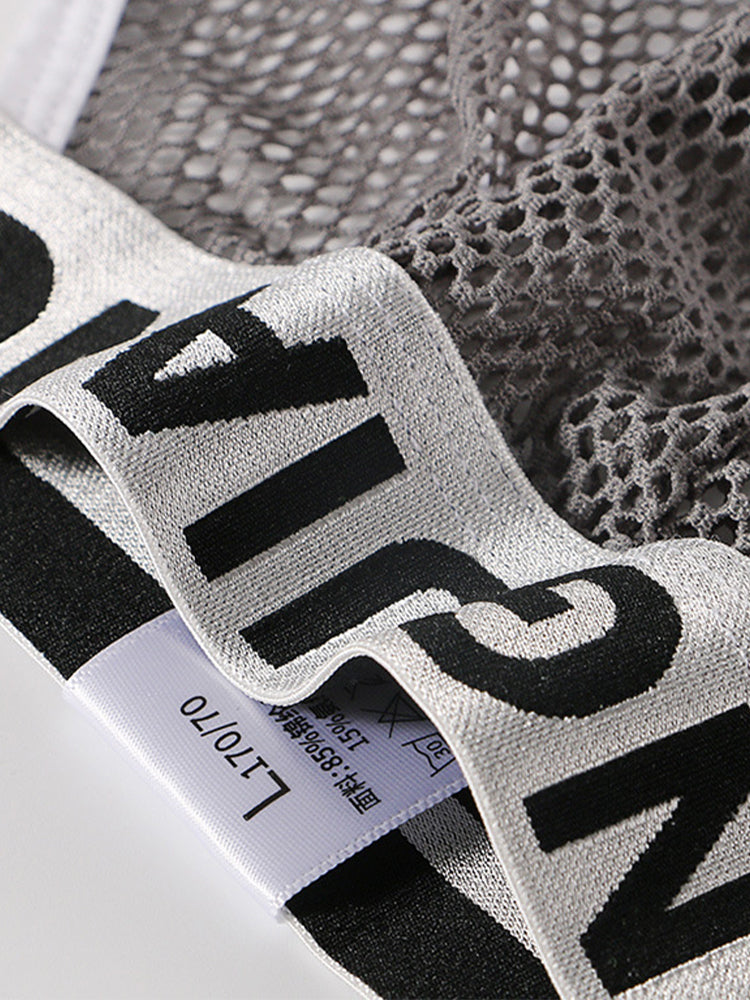 2 Pack Men's Sexy Mesh Sheer Briefs with U-Shaped Pocket