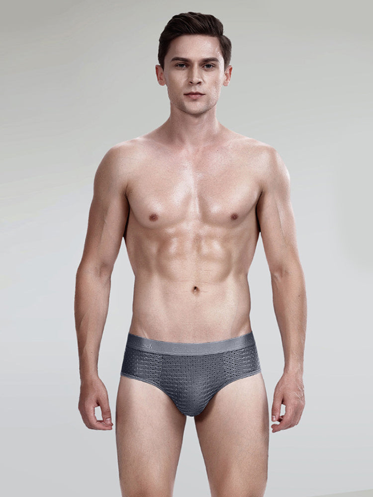 4 Pack Breathable Ice Silk Antibacterial Men's Briefs