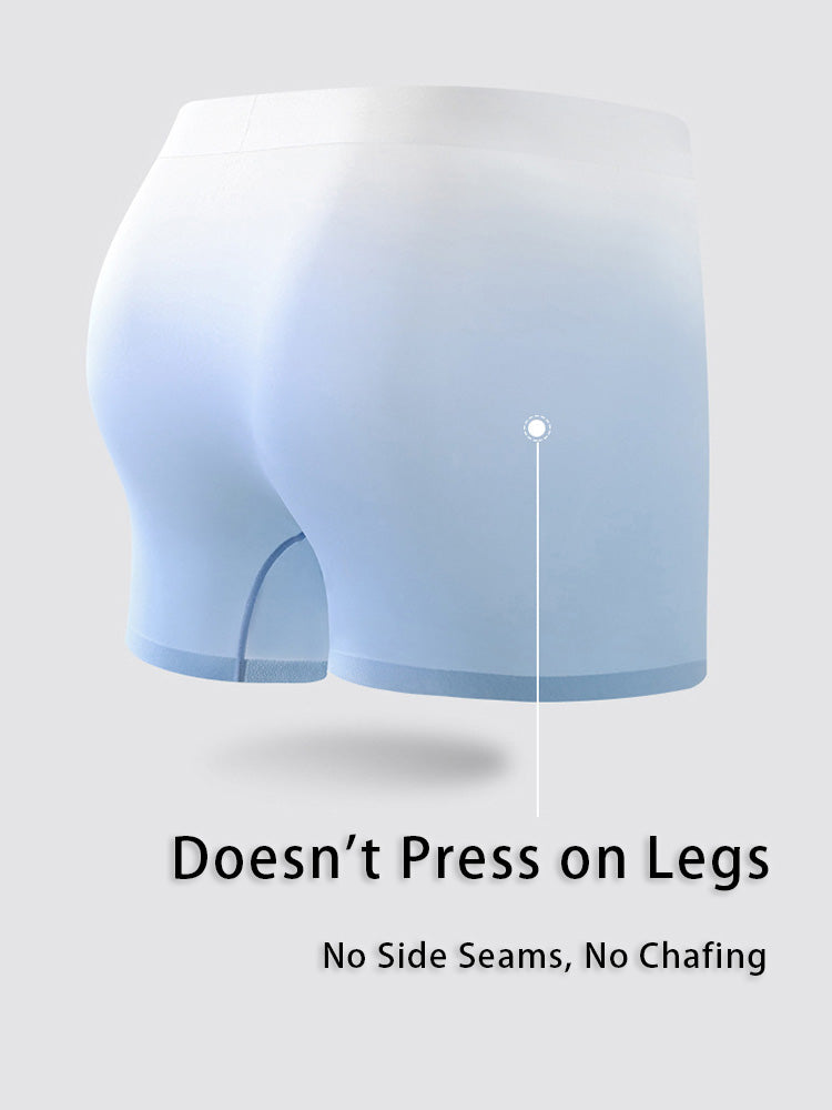 3 Pack Men's Ice Silk Gradient Quick-Dry Ultra-Thin Breathable Antibacterial Trunks