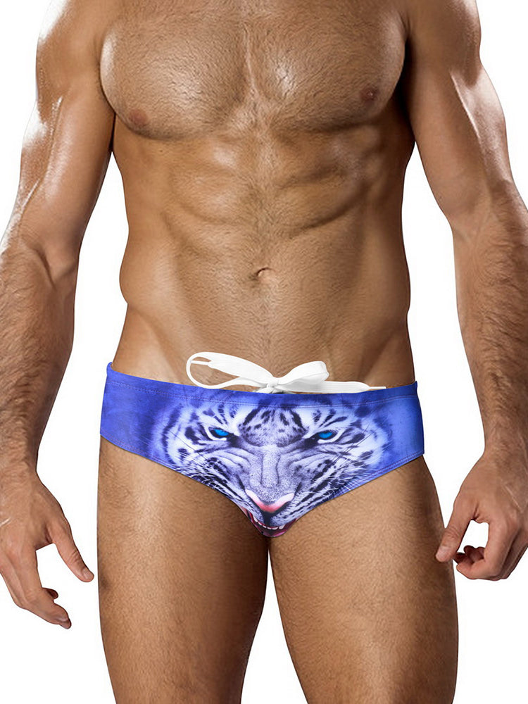 Men's Low-Rise Sexy Stylish Print Swim Briefs