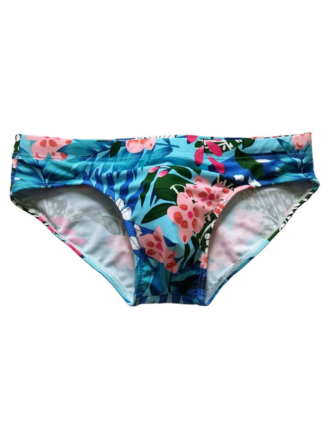 Men's Floral Print Swim Briefs With Removable Pad