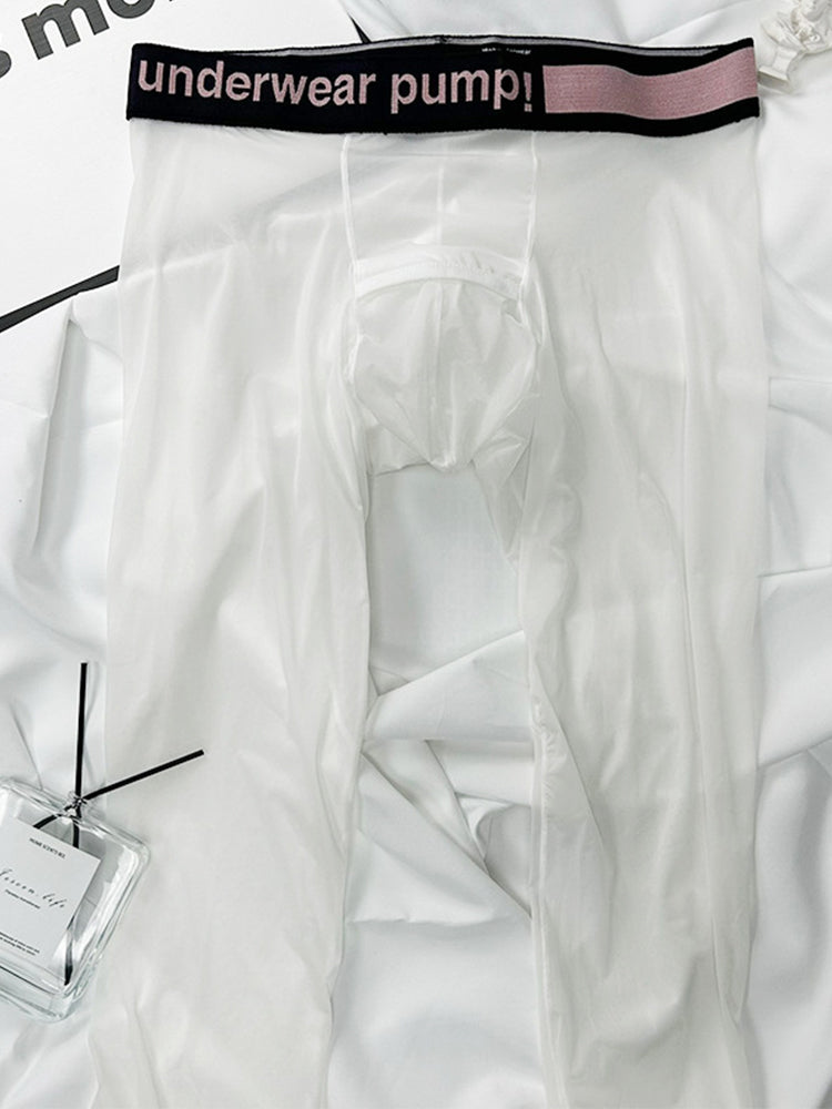 Men's Ice Silk Semi-Transparent Sexy Fitness Pants