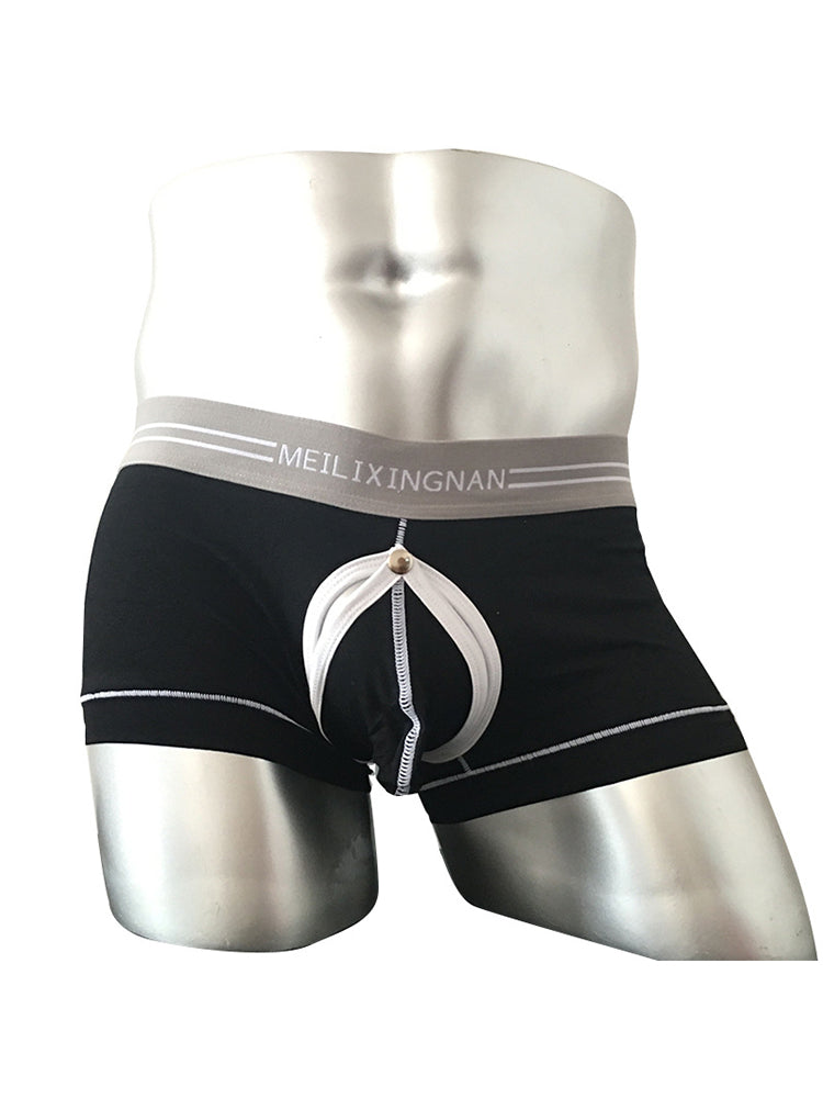 2 Pack Men's Detachable Pouch Breathable Boxer Briefs