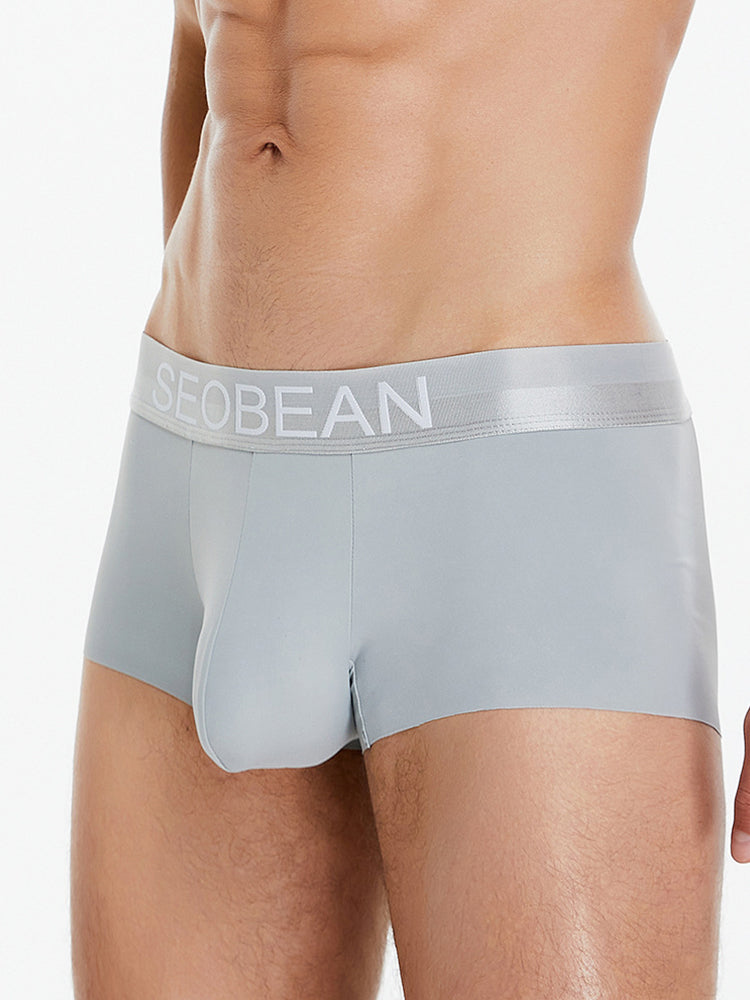 3 Pack Men's  Ice Silk Solid Color Breathable Antibacterial Trunks