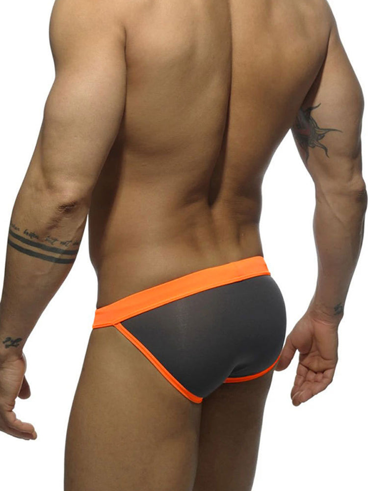 Men's Dual-Tone Swim Briefs with Removable Padding
