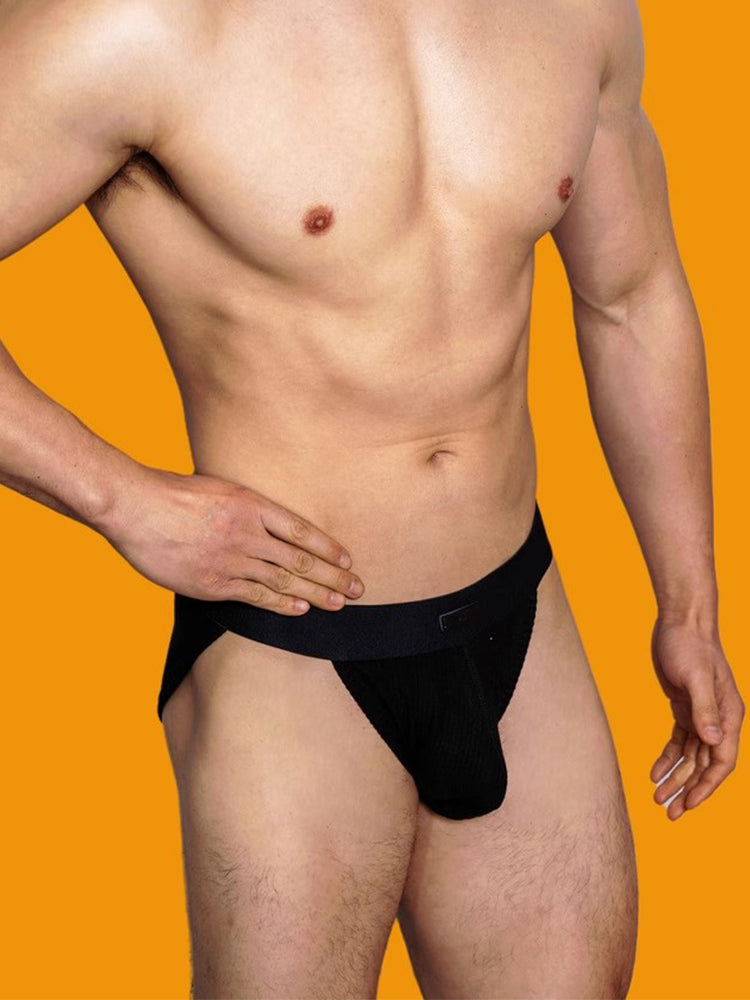 2 Pack Men's Low-rise High-cut Solid Briefs