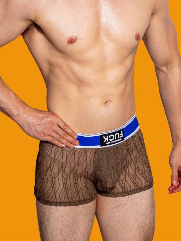 メンズ レースメッシュ 速乾性 通気性 無地トランクス 3枚組