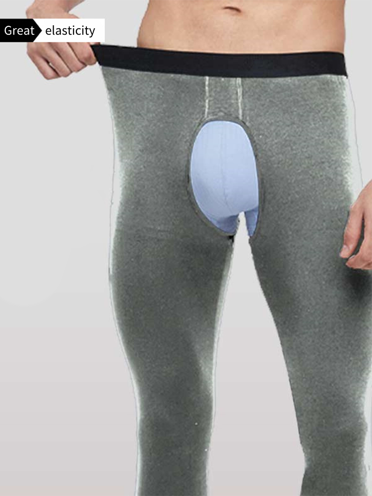 メンズ ピュアコットン オープンクロッチ 通気性 暖かいパンツ