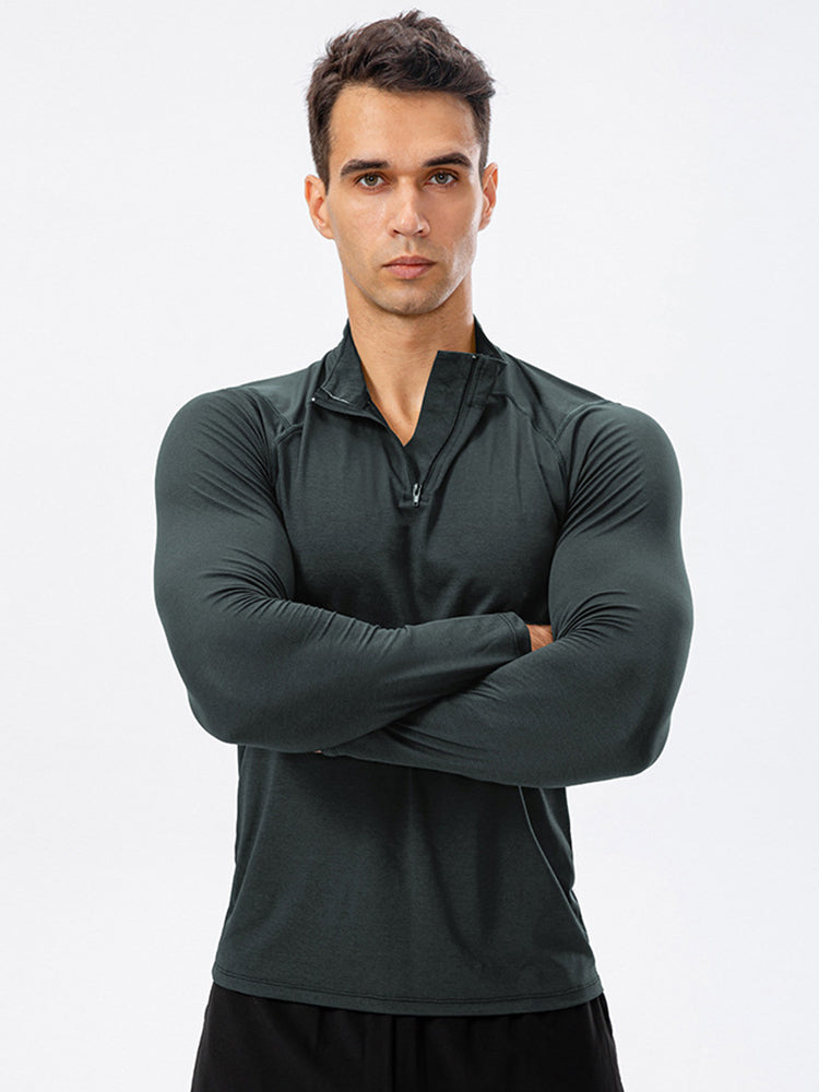 Men's Zip-Up Sports Long Sleeve Shirt