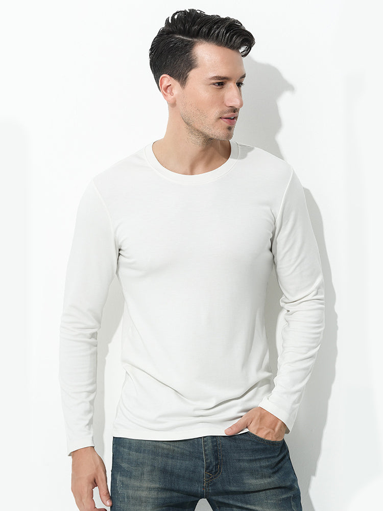Men's Double-sided Modal Long-sleeved Solid Color T-shirt