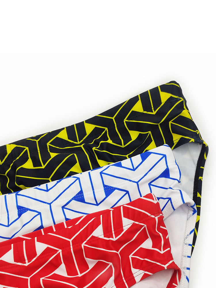 Men's 3D Pouch Printed Fitness Swim Brief