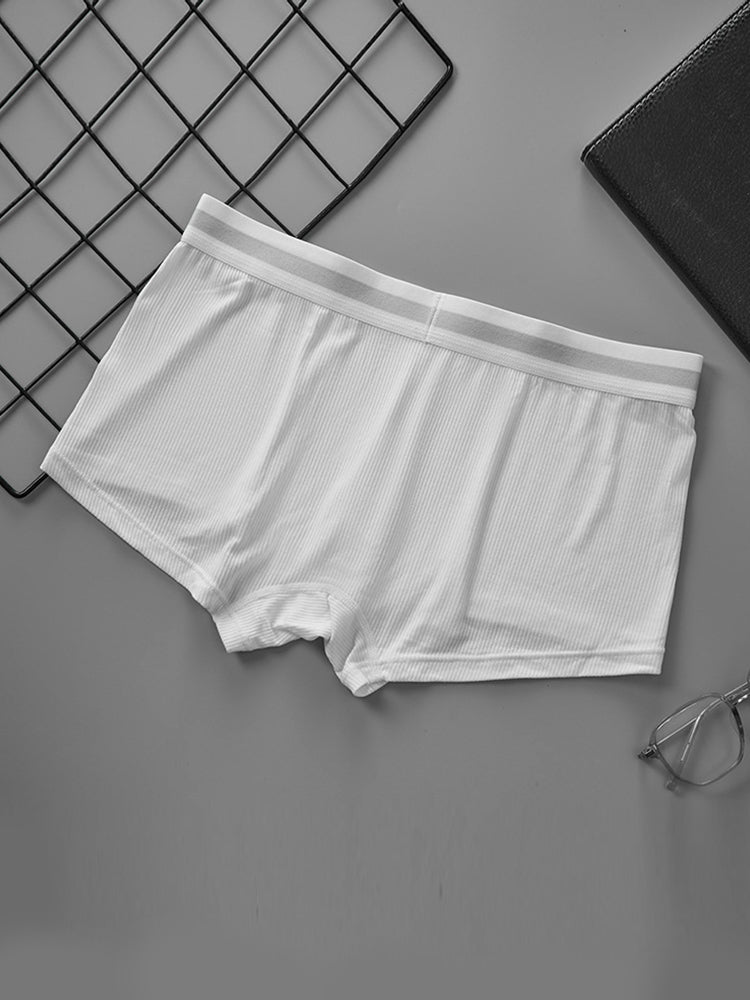 2-Pack Men's Threaded Large Pouch U-convex Sweat-absorbent Breathable Thin Sports Boxer Pants