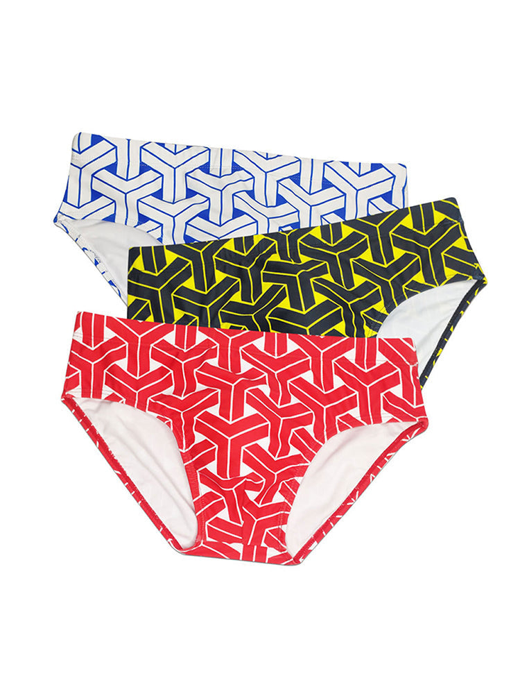 Men's 3D Pouch Printed Fitness Swim Brief