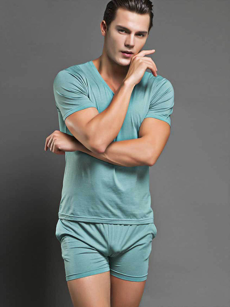 Solid Color Modal Home Boxers for Men