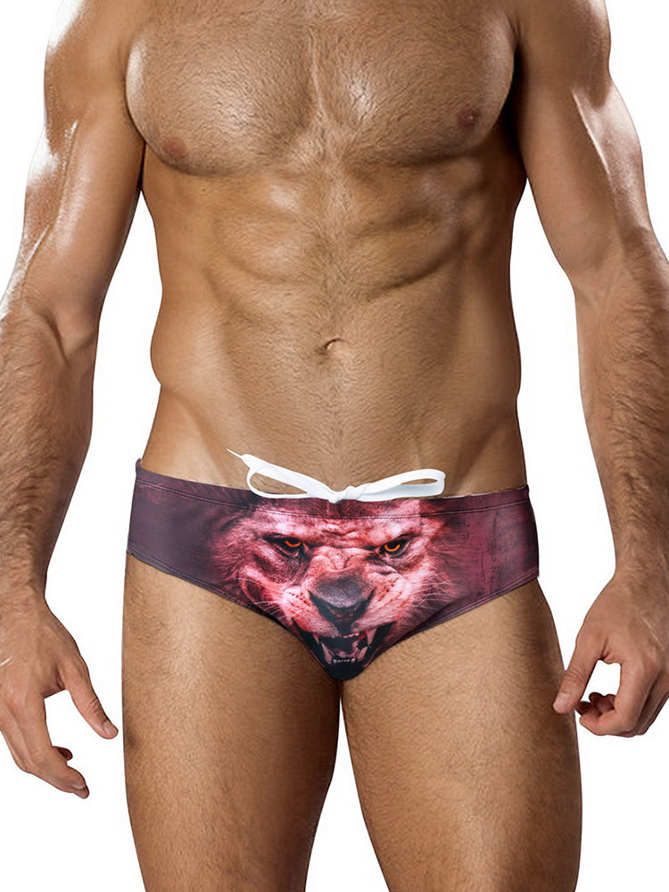 Men's Low-Rise Sexy Stylish Print Swim Briefs