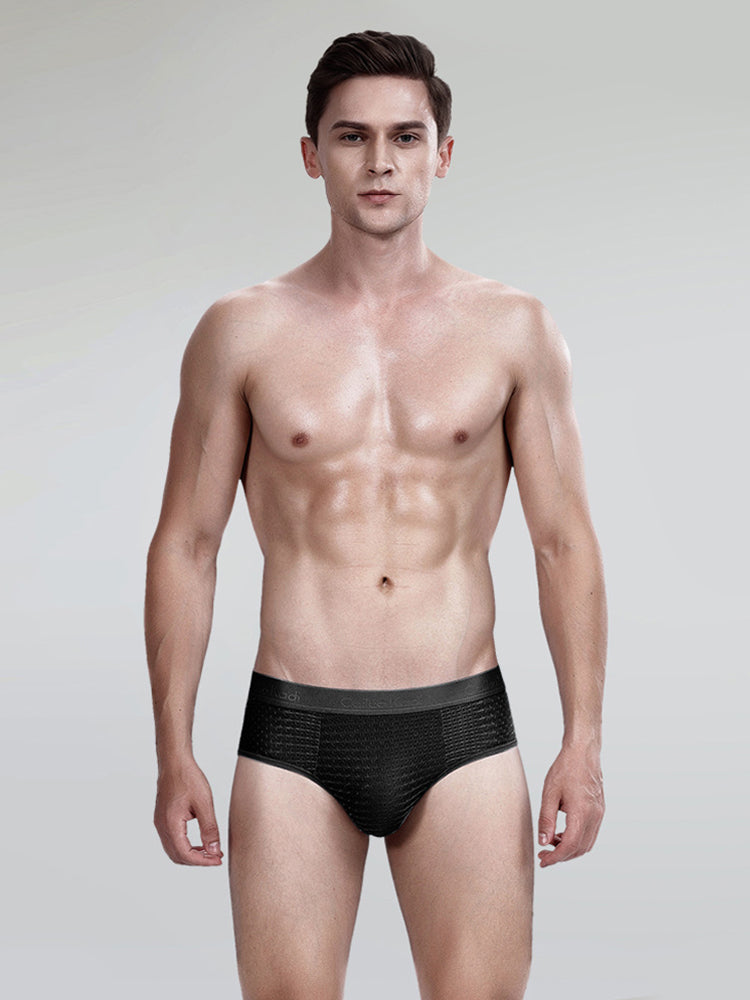 4 Pack Breathable Ice Silk Antibacterial Men's Briefs