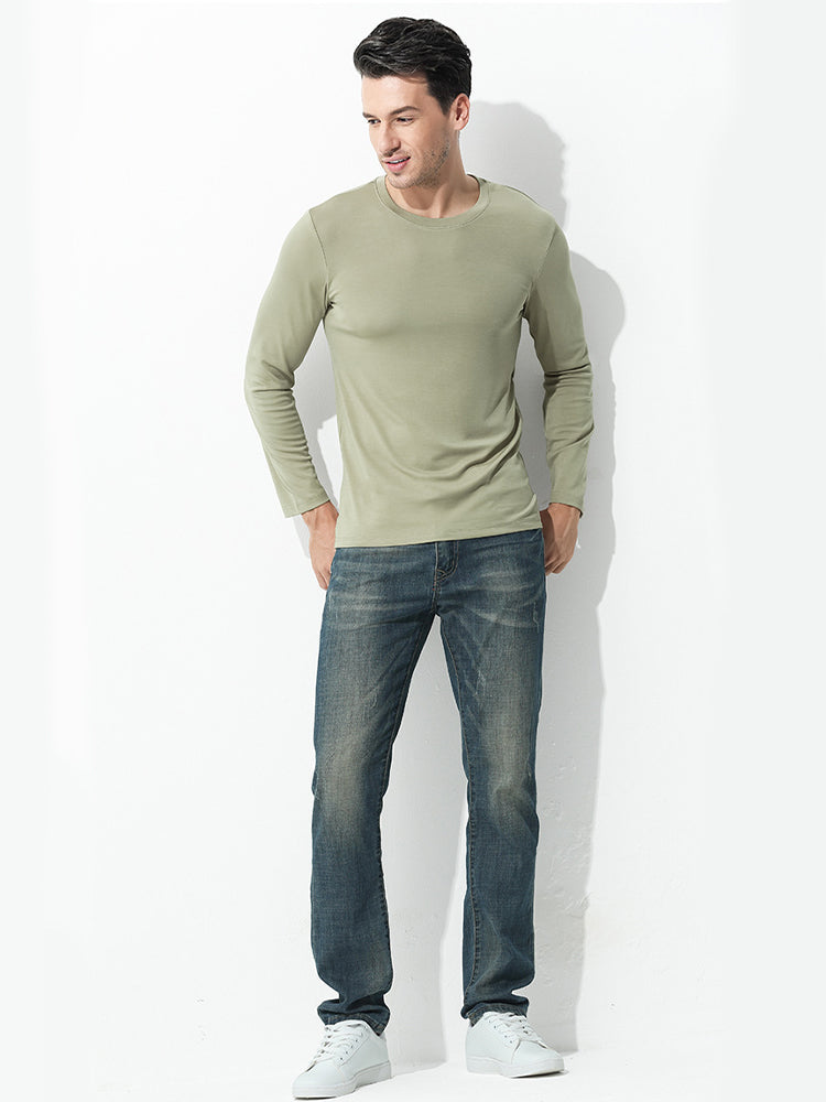 Men's Double-sided Modal Long-sleeved Solid Color T-shirt