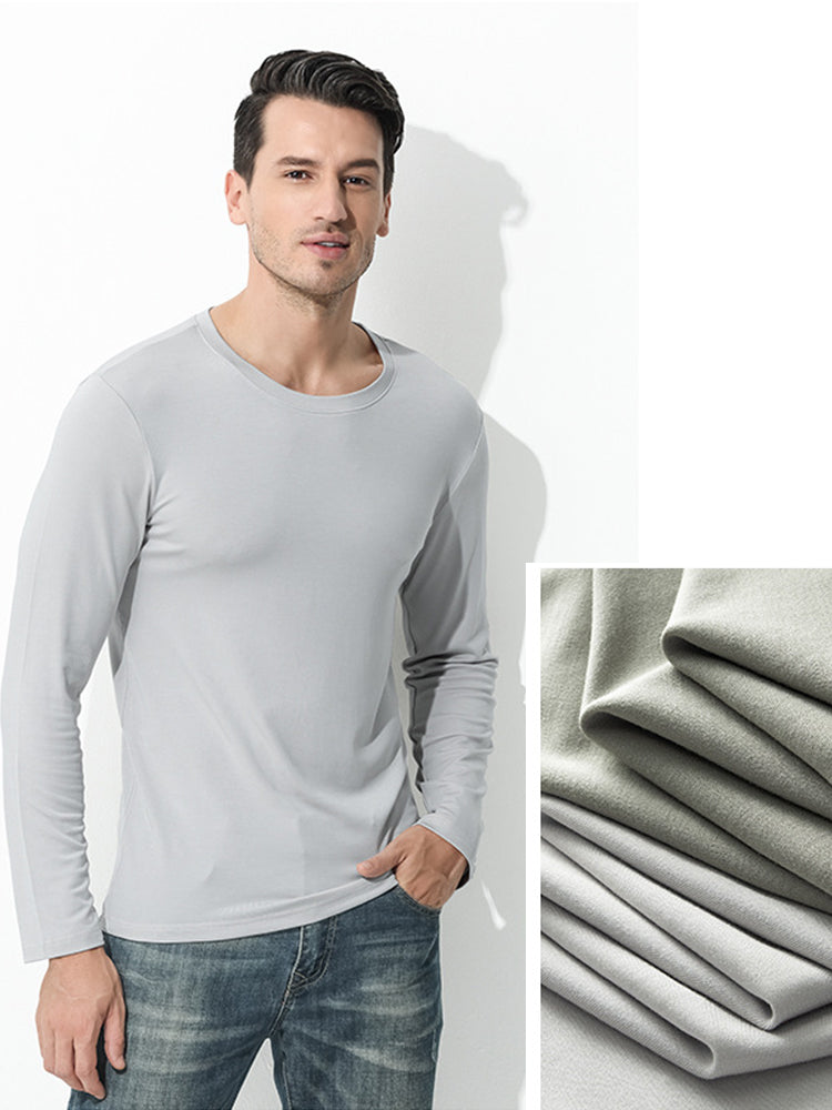 Men's Double-sided Modal Long-sleeved Solid Color T-shirt
