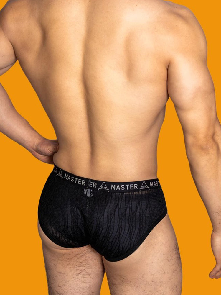 2 Pack Men's Low-Rise Sexy Lace U-Pouch Briefs