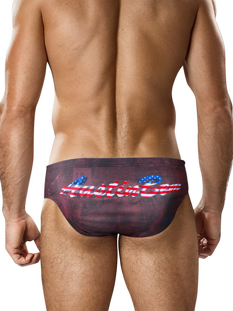 Men's Low-Rise Sexy Stylish Print Swim Briefs