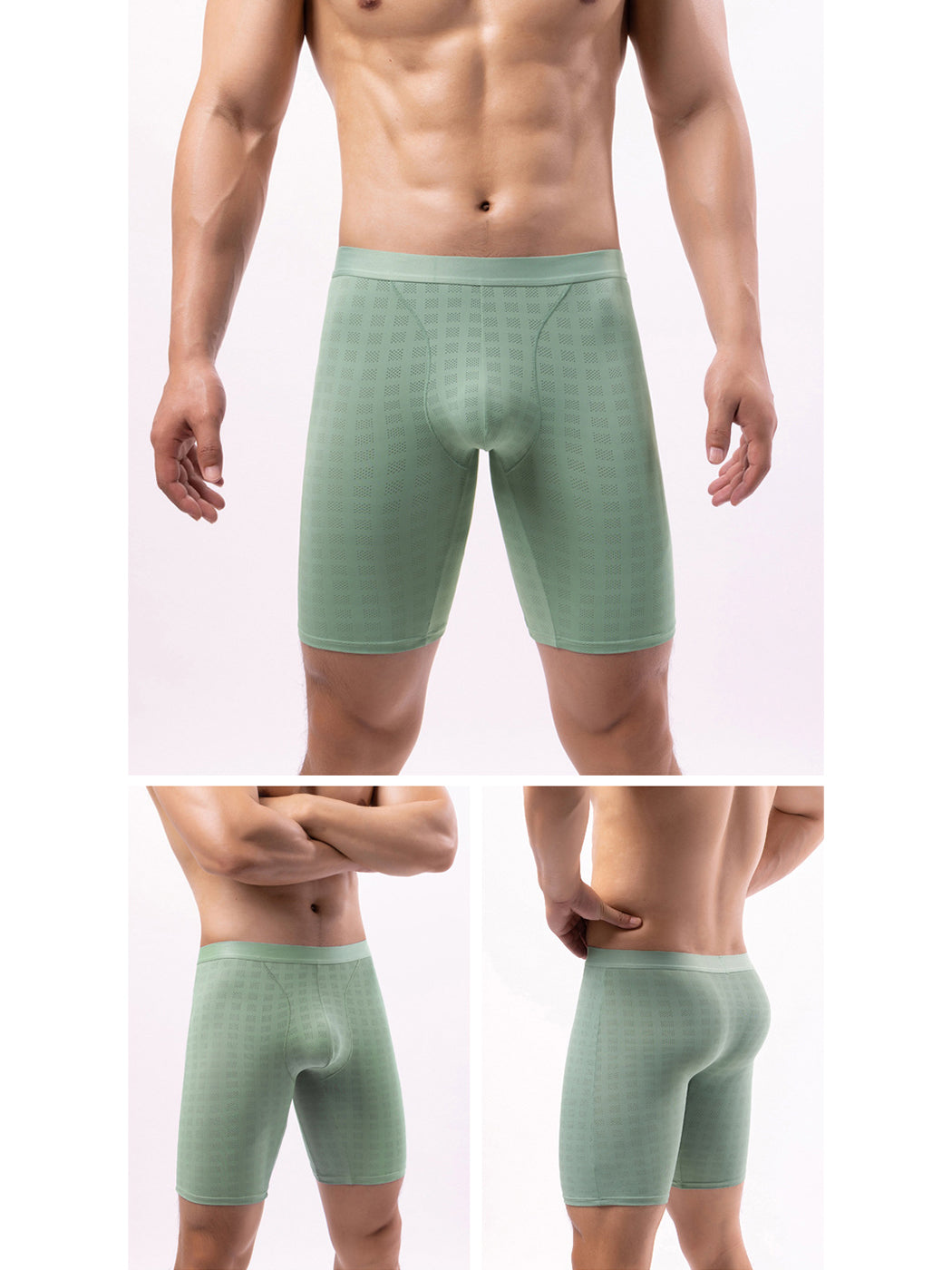 2 Pack Men's Front Pouch Mesh Boxer Briefs