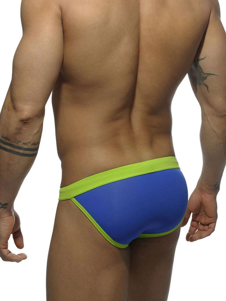 Men's Dual-Tone Swim Briefs with Removable Padding