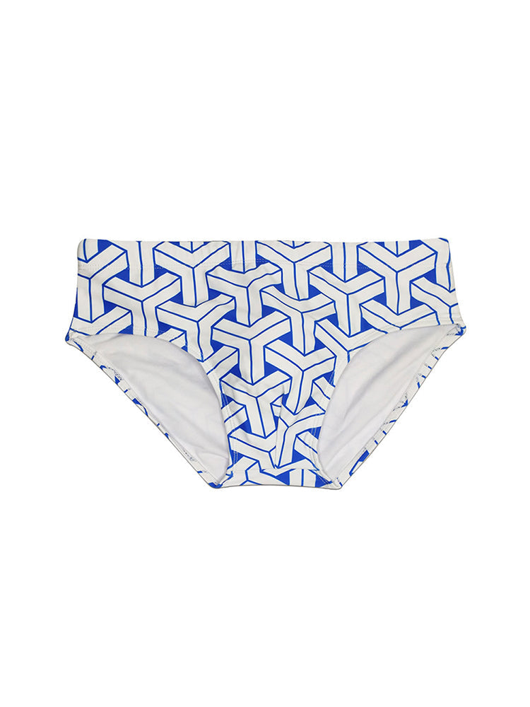 Men's 3D Pouch Printed Fitness Swim Brief