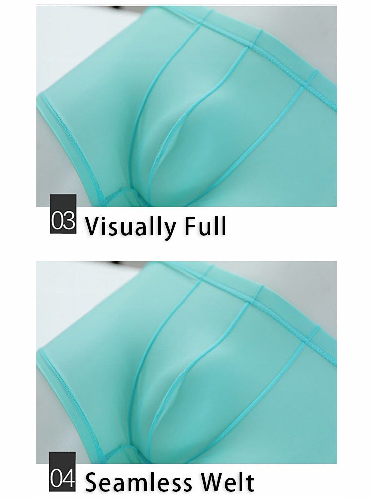 Thin Breathable Ice Silk U Convex Boxers for Men