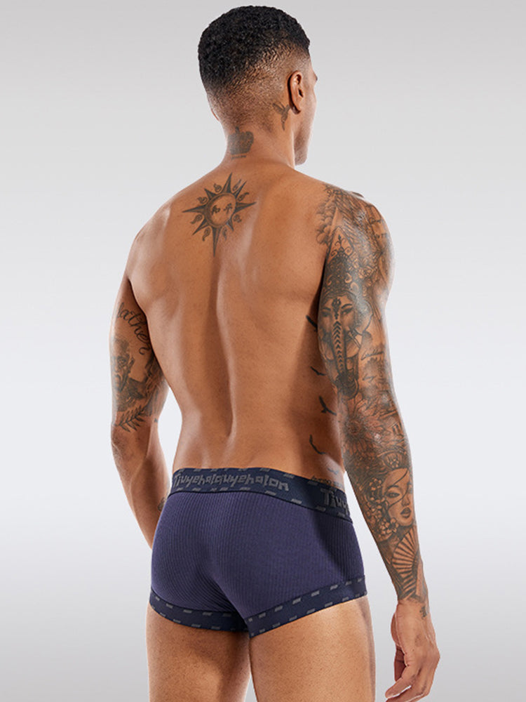 Men's Threaded Fabric Pouch Trunks With Fly
