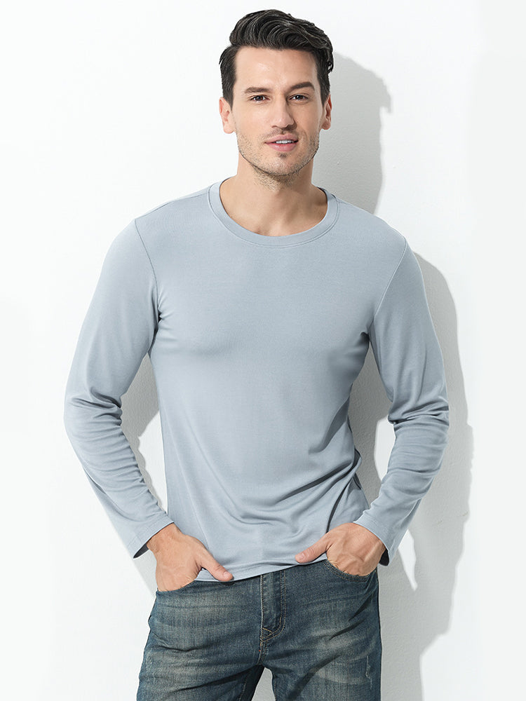 Men's Double-sided Modal Long-sleeved Solid Color T-shirt