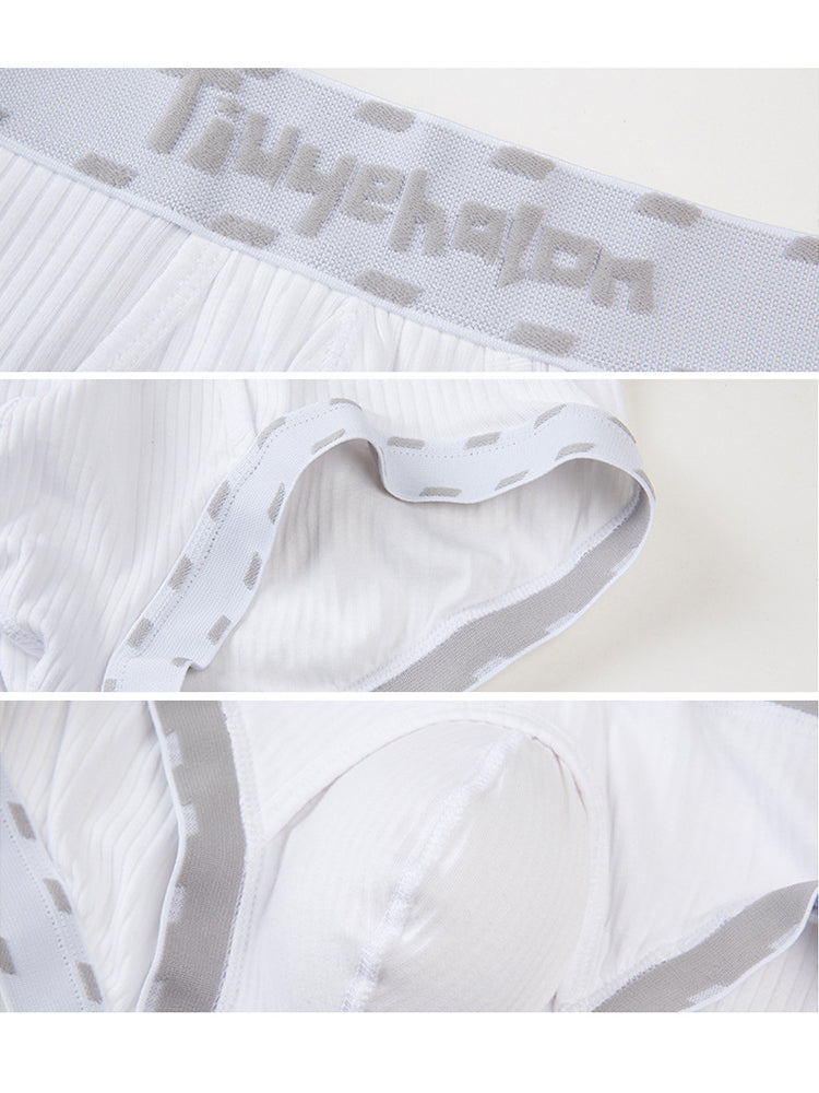 Men's Threaded Fabric Pouch Trunks With Fly