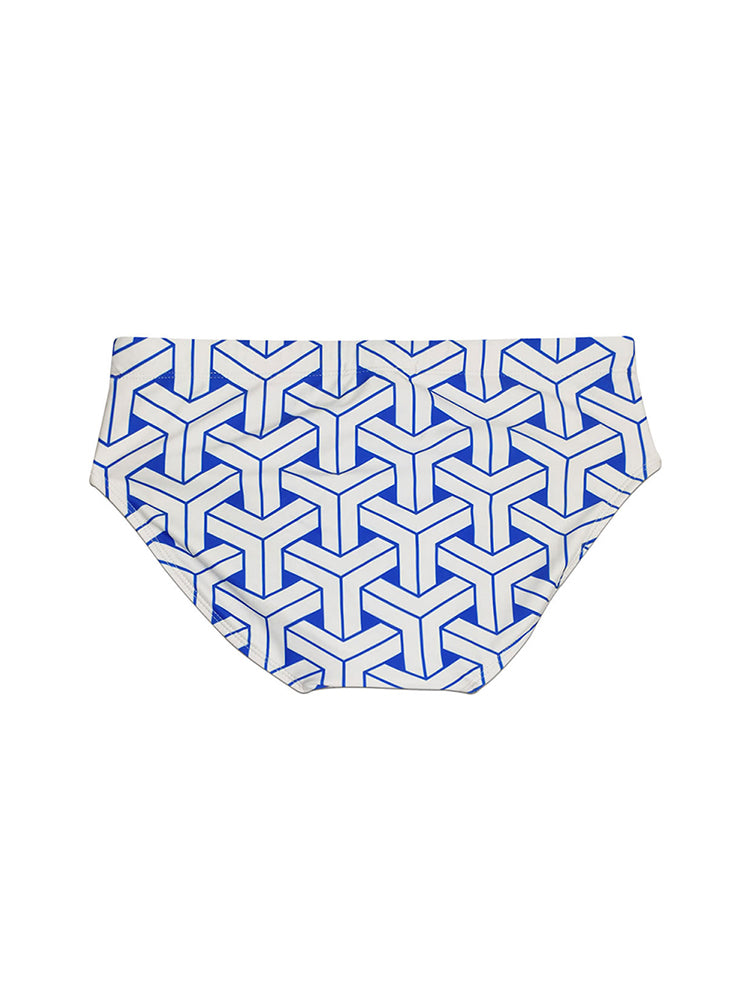 Men's 3D Pouch Printed Fitness Swim Brief