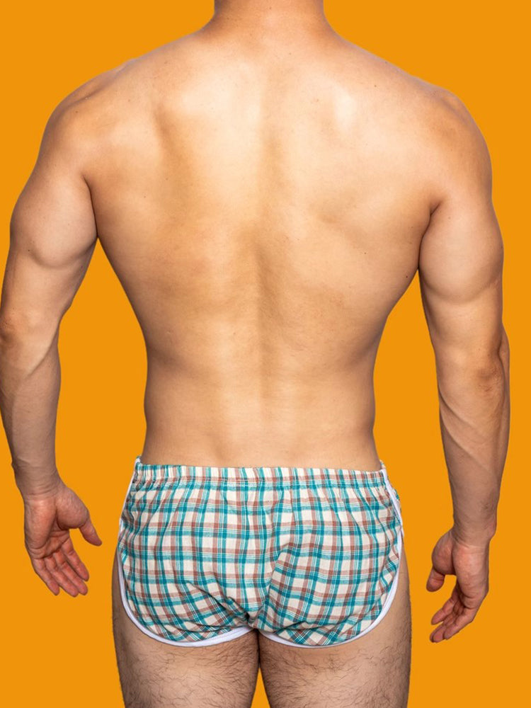 2 Pack Men's Loose Aloha Cotton Plaid Home Pants