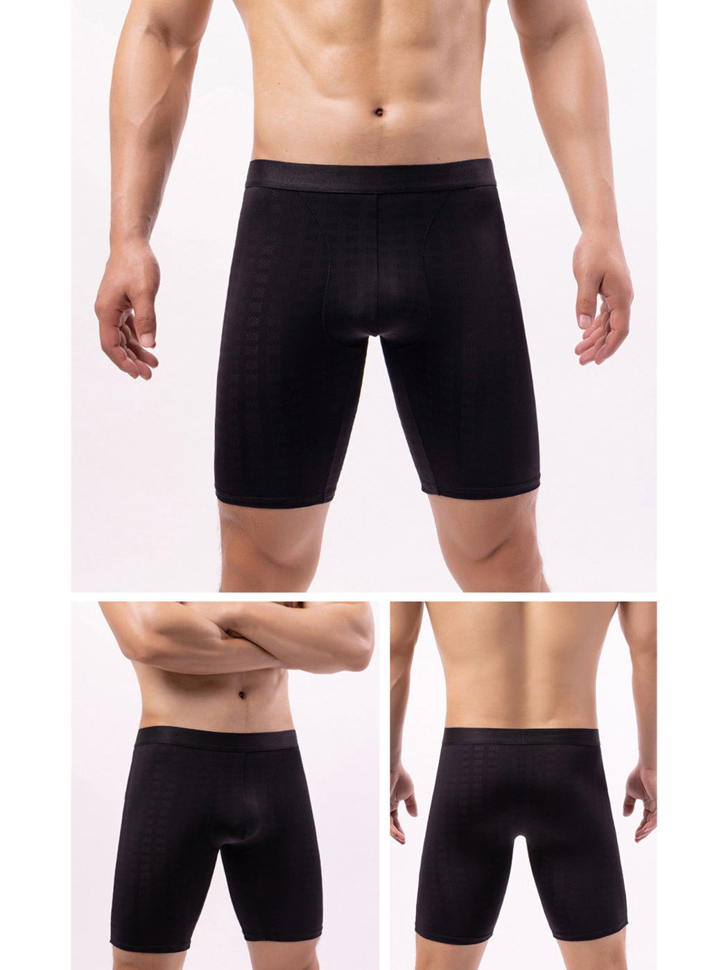 2 Pack Men's Front Pouch Mesh Boxer Briefs