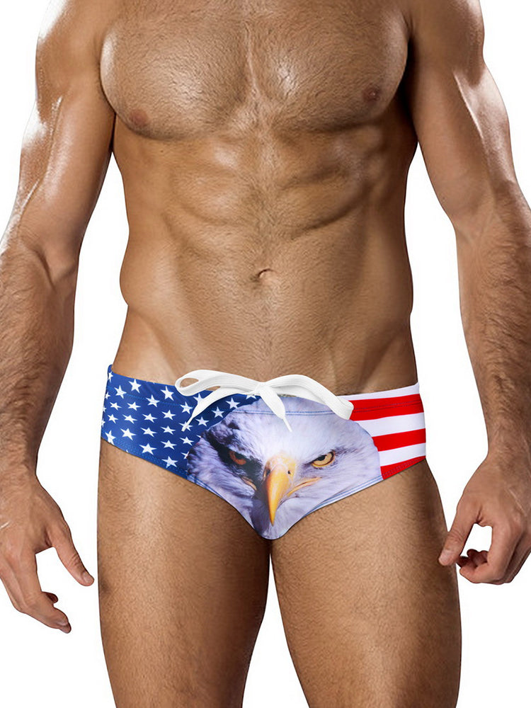 Men's Low-Rise Sexy Stylish Print Swim Briefs
