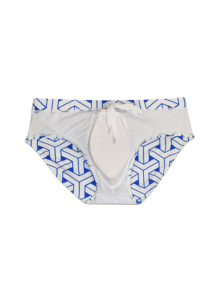Men's 3D Pouch Printed Fitness Swim Brief