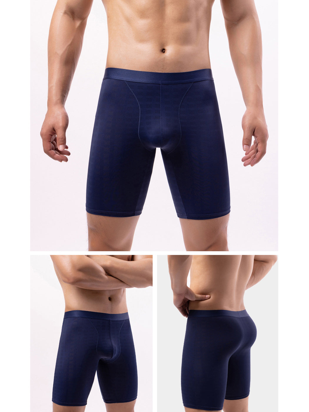 2 Pack Men's Front Pouch Mesh Boxer Briefs