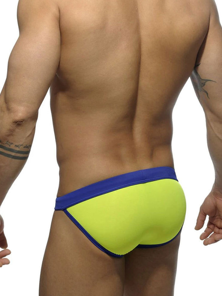 Men's Dual-Tone Swim Briefs with Removable Padding