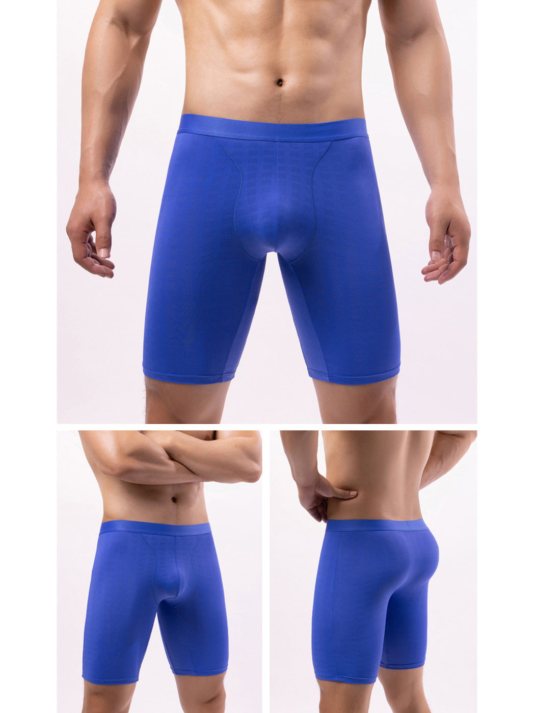 2 Pack Men's Front Pouch Mesh Boxer Briefs