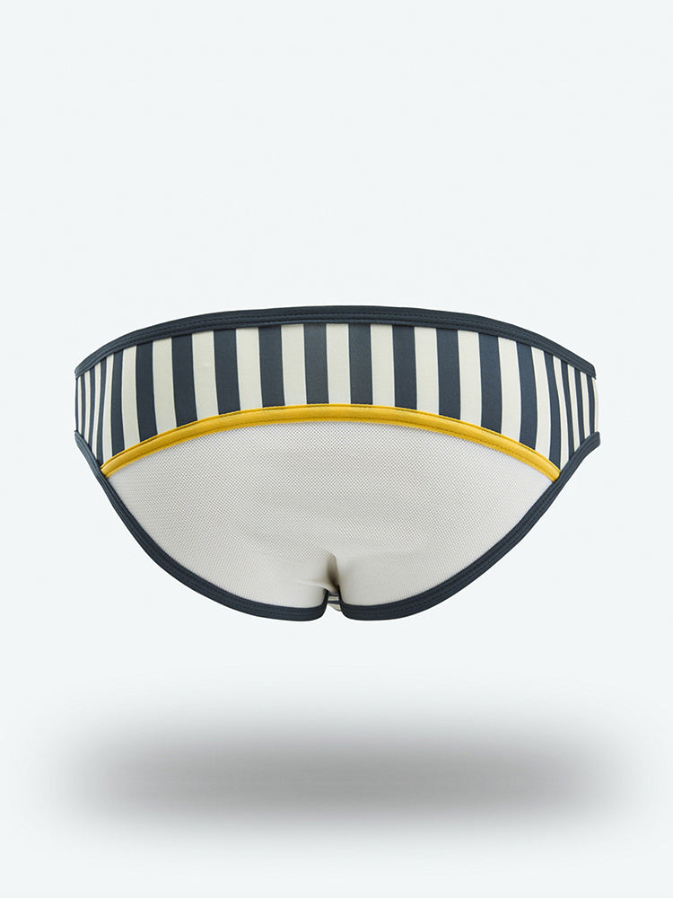 Men's Spliced Striped Mesh Pouch Briefs