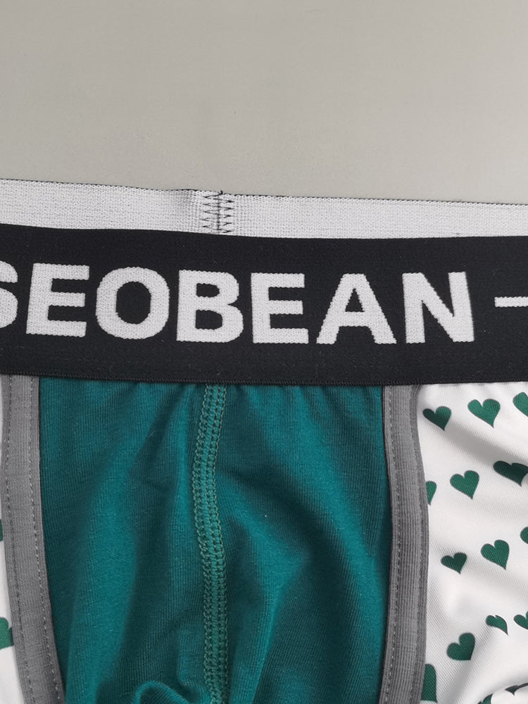 2 Pack Men's Low Rise Sexy Heart U-Shaped Pouch Boxer Briefs