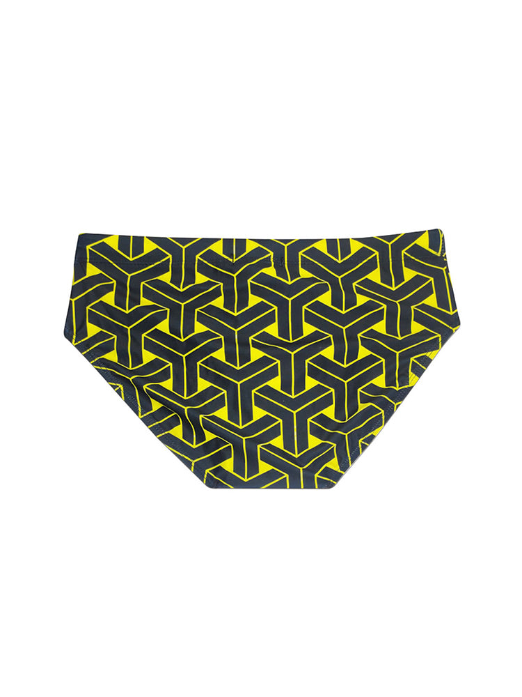 Men's 3D Pouch Printed Fitness Swim Brief