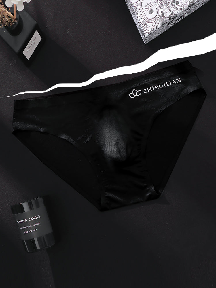 3 Pack Men's Ultra-Thin Seamless Ice Silk Cool-Touch Briefs