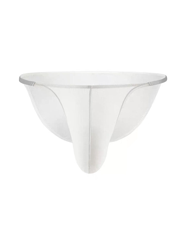 3 Pack Men's Low Rise Striped Camisole Briefs with Raised Pockets